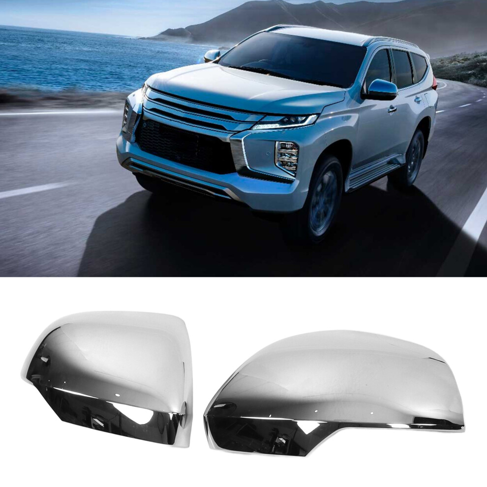2Pcs Mirror Cover Trim For Mitsubishi Pajero Sport 2017-2021 Electroplate 6951376937541
