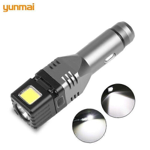 XPG+COB Flashlight Portable Safety Hammer Foldable Car Rechargeable Flashlight Battery 1