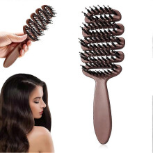 (1pcs) Volumizing Boar Bristle Hair Brush, Soft Natural Bristles Brush for Thin and Fine Hair, Hairbrush for Women