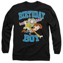(S,Black)Toy Story Unisex Adult Birthday Boy Woody & Buzz Lightyear T-Shirt