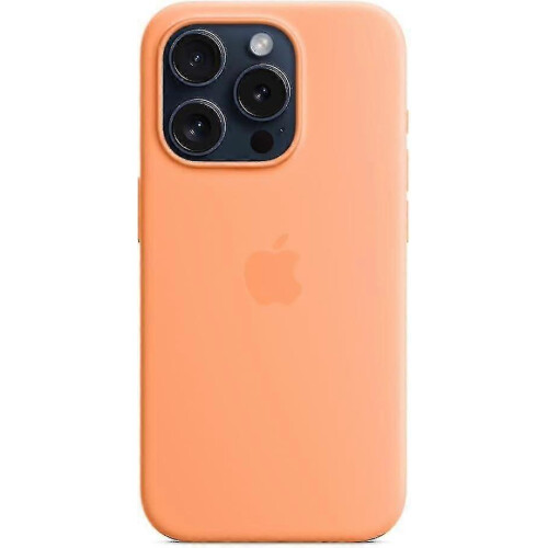 (Orange Sorbet) For Apple iPhone 15 Pro Silicone Case with MagSafe 1