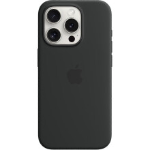 (Black) For Apple iPhone 15 Pro Silicone Case with MagSafe