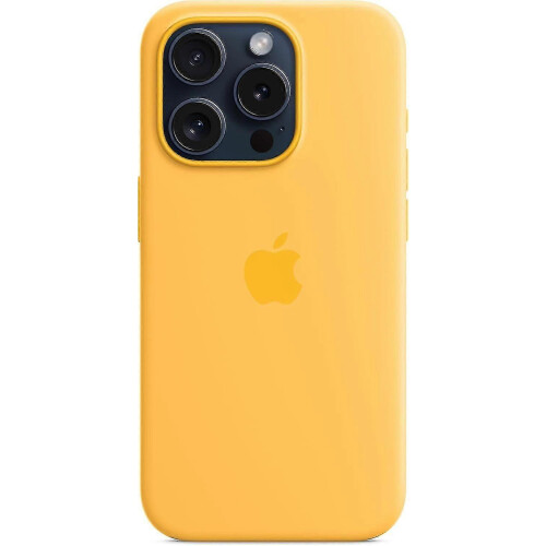 (Sunshine) For Apple iPhone 15 Pro Silicone Case with MagSafe 1