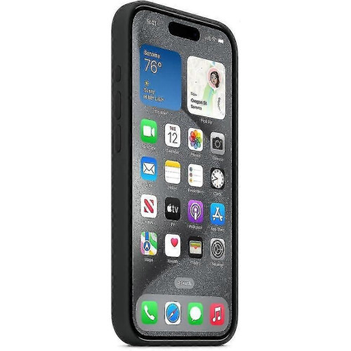 (Black) For Apple iPhone 15 Pro Silicone Case with MagSafe 2