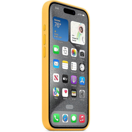 (Sunshine) For Apple iPhone 15 Pro Silicone Case with MagSafe 2