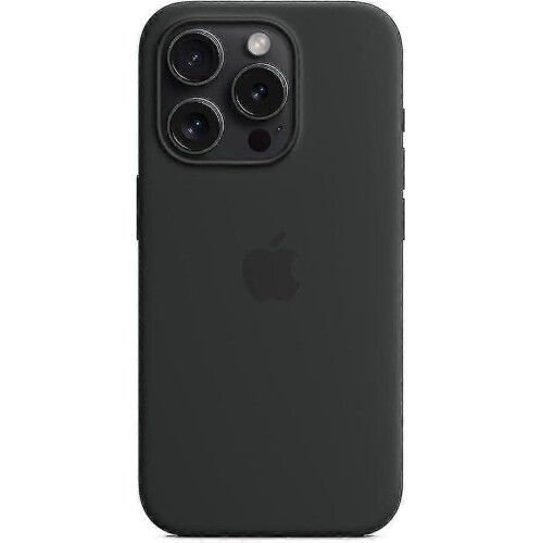 (Black) For Apple iPhone 15 Pro Silicone Case with MagSafe 1