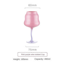 1PCS Cream Goblet Crystal Glass Home Decorative Cup Wine Twist Cup Sparkling Wine