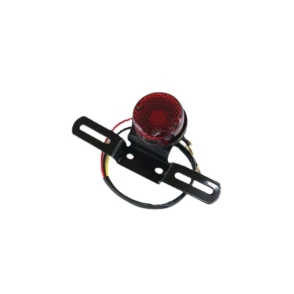 Motorcycle Tail Retro Metal Dual Brake Lamp With License Plate Bracket For Night Riding Light 9187378516232