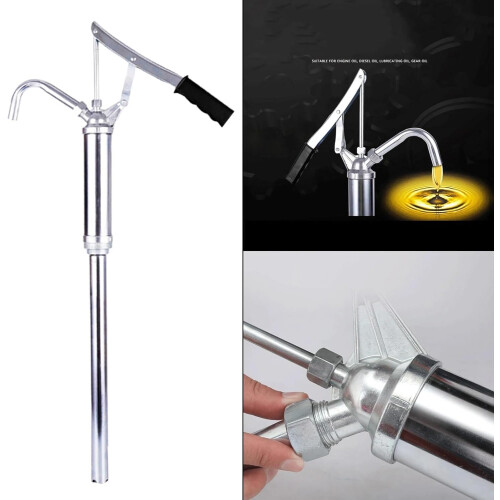 Lever Action Barrel Drum Pump For Other WaterBased Media General Purpose HeavyDuty Silver 2