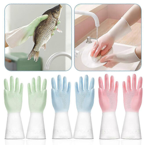 (Code M, Pink) Multi Purpose Waterproof Gloves Waterproof Sturdy Household Cleaning Gloves for Laundry Room 1