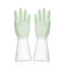 (Code M, Green) Multi Purpose Waterproof Gloves Waterproof Sturdy Household Cleaning Gloves for Laundry Room