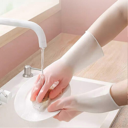 (L Code, Green) Multi Purpose Waterproof Gloves Waterproof Sturdy Household Cleaning Gloves for Laundry Room 1