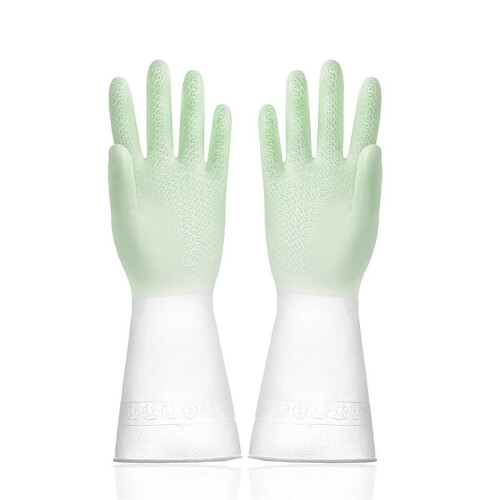 (S Code, Green) Multi Purpose Waterproof Gloves Waterproof Sturdy Household Cleaning Gloves for Laundry Room