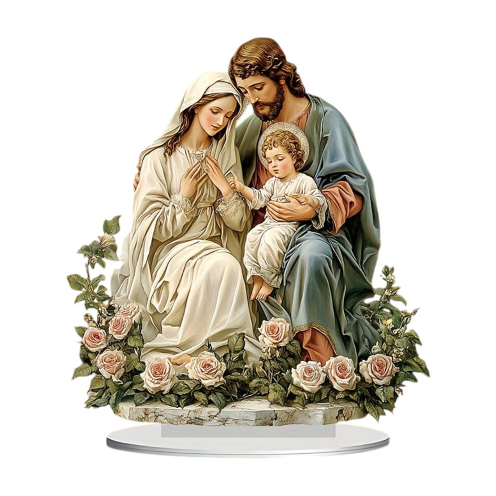 Religious Home Decoration Stunning Acrylic Artwork Flat Holy Family
