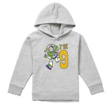 (9-11 Years,Athletic Heather)Toy Story Childrens/Kids I'm 9 Buzz Lightyear Heather Birthday Pullover Hoodie