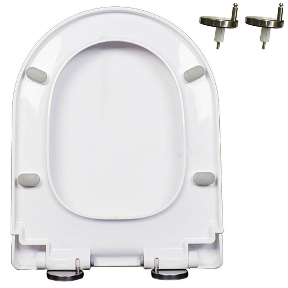 Slow Close D/U Shape Toilet Seat 45X35cm White Pp Material With 360Degree Adjustable Hinge And Oneclick Quick Release 9347817729009