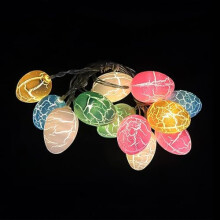 (pink) Easter Egg Lights String 2M 20 LED Egg Lights Outdoor Garden Decor Holiday Fairy Lights Waterproof Battery Operated