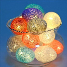 (blue) Easter Egg Lights String 2M 20 LED Egg Lights Outdoor Garden Decor Holiday Fairy Lights Waterproof Battery Operated