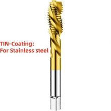 (UNF 3I8-24LH) 1PCS HSSE American Left Spiral Fluted Tap For aluminum/Tin TC50 Coated Machine UNC UNF UNS 2-56 4-40 1/4 5/16 Screw Thread Tap