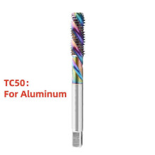 (UNC 1I2-13LH) 1PCS HSSE American Left Spiral Fluted Tap For aluminum/Tin TC50 Coated Machine UNC UNF UNS 2-56 4-40 1/4 5/16 Screw Thread Tap