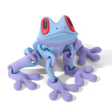 (E) Posable Frog Fridge Magnet 3D Printed Magnetic Frogs Toy Funny Refrigerator Magnets for Home Kitchen Office