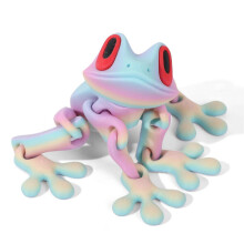 (A) Posable Frog Fridge Magnet 3D Printed Magnetic Frogs Toy Funny Refrigerator Magnets for Home Kitchen Office