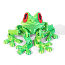 (J) Posable Frog Fridge Magnet 3D Printed Magnetic Frogs Toy Funny Refrigerator Magnets for Home Kitchen Office
