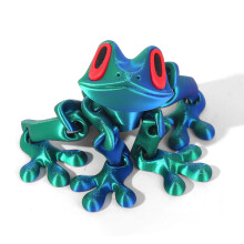 (L) Posable Frog Fridge Magnet 3D Printed Magnetic Frogs Toy Funny Refrigerator Magnets for Home Kitchen Office