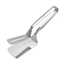 (23cm) Stainless Steel Grill Clamp Double-Sided Spatula Tongs for Steaks, Burgers & Bread with Non-Stick Grip