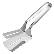 (26cm) Stainless Steel Grill Clamp Double-Sided Spatula Tongs for Steaks, Burgers & Bread with Non-Stick Grip