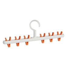 (White Orange) Portable Underwear Drying Hanger Compact Windproof Clothes Laundry Hanger Travel Camping Laundry Accessory