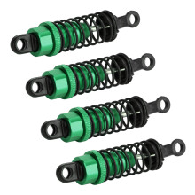 4 Stück grüne Aluminium-Federbeine Stoßdämpfer 64 mm für WPL & MN Autos