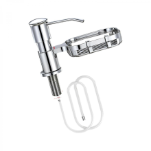 Bright Silver Steel Sink Soap Dispenser with Corrosion Resistant Design & Easy Press Pump, Gun Grey Drain Basket