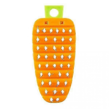 Orange Carrot-Shaped Flexible Cleaning Brush for Fruits & Vegetables, Non-Scratch Stain Removal, Multi-Section Joint Design 2025