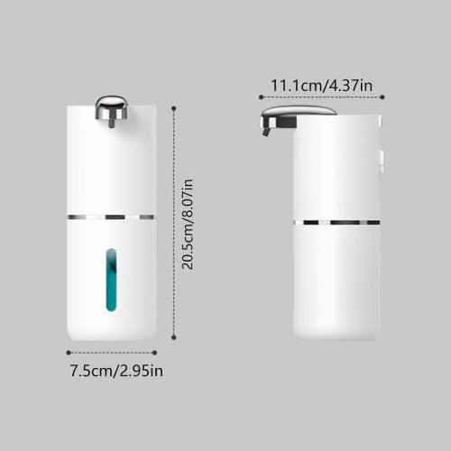 P12 Full White Automatic Foaming Hand Soap Dispenser, Adjustable Output, Contactless, ABS Bathroom Accessory, Multicolor 1