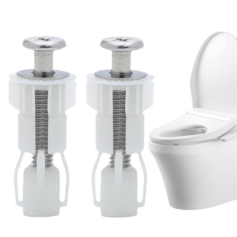 Toilet Seat Screws, Downlock Nuts Bolts Set, Tightening Hardware, Universal Fit, Stainless Steel, Floor Mount 9187378516386