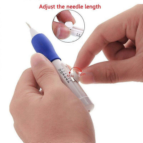 DIY Sewing Tools Kit Magic Embroidery Pen Punch Needle Set with 12 Color Threads