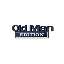(Black And White) Old Man Edition Car Emblem 3D Metal Sticker BadgeFunny Edition Nameplate Decal