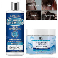 Anti Dandruff Shampoo & Seborrheic Dermatitis Cream Set, Scalp Treatment for Psoriasis, Folliculitis, Scalp Itchness Relief, Sooth, 300ml Anti Fungal
