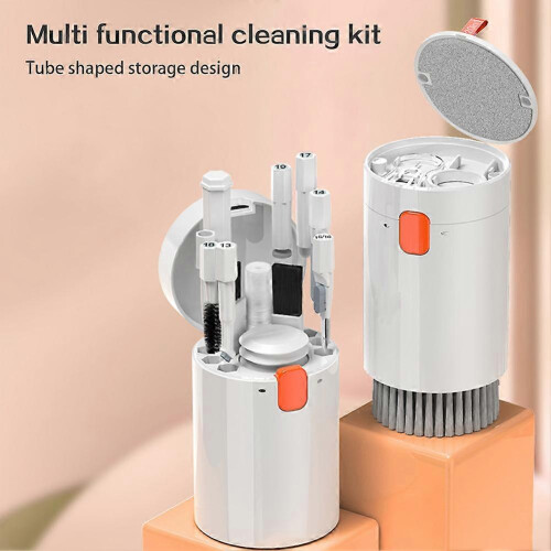 (Containing Detergent,Black)Multifunctional 20 in 1 Cleaning Kit Reusable Soft Brush Cleaning Tool for Home Desktop Office 2