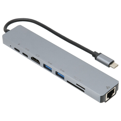 Προσαρμογέας πολλαπλών θυρών USB C Hub, σταθμός σύνδεσης φορητού υπολογιστή με έξοδο 1