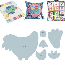 (M) Weekend Chicken Patchwork Quilting Template, Chicken Quilt Templates, DIY Sewing Pattern Acrylic Sewing Template