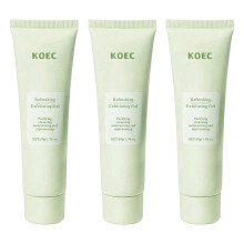 (3PCs) Green Tea Gel Cleanser Purifying Exfoliating Gel Deep Pore Facial Scrub for Blackheads & Dead Skin Removal