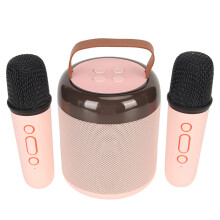 Kabellose Karaoke-Lautsprecher mit RGB-Beleuchtung, Bluetooth 5.3, Pink, 6W, 9x9x11cm