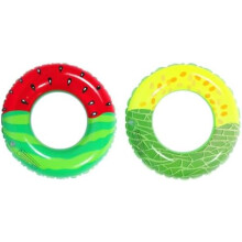 Dinghaole 2-Pack Inflatable Watermelon & Cantaloupe Pool Floats - Kids Swimming Rings, Summer Beach Pool Party Inflatable Toys, Fun Water Play Toys