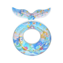 Inflatable Mermaid Swim Ring, 5-9 Years Kids Pool Float, Summer Beach Party Water Toy for Swimming Pool & Ocean