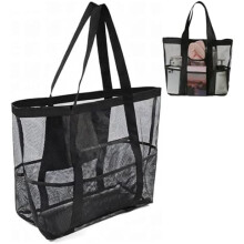YCHYAN Nylon Mesh Beach Bag with Pockets for Family, Large Capacity Beach Tote Bag with 8 Mesh Pockets, Ideal for Beach Toys and Vacation Essentials