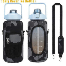 (15 Metal Buckle) 2L Water Bottle Cover Insulator Sleeve Bag Tumbler Bottle Case Bag With Strap Portable
