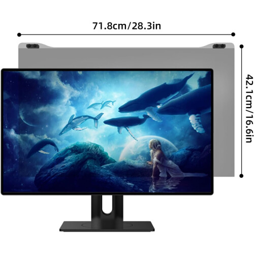 Blue Light Filter Screen Protector, ScratchResistant Acrylic, Clear, 3032 Inch Computer Screens, 718x421mm 1