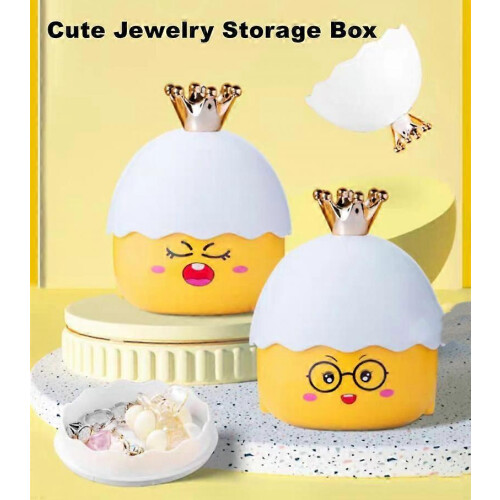 Cute Jewelry Box Simple Dust-proof Acrylic Crown Double Layer Separation Earrings 1